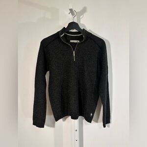 Smartwool Merino Wool Quarter Zip Sweater – Charcoal Gray medium